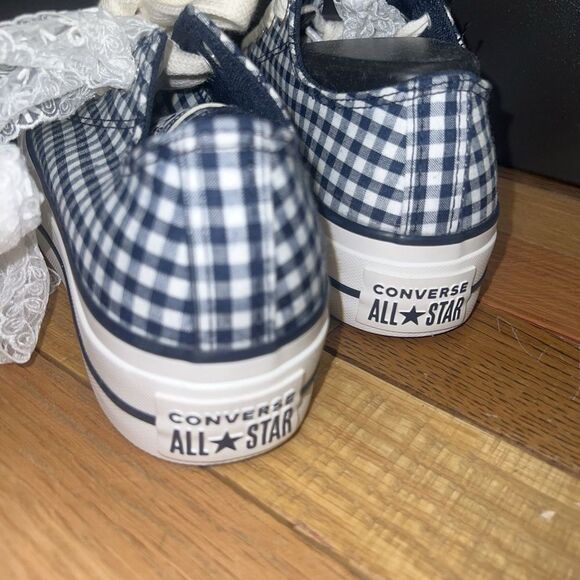 New Women’s Converse Chuck Taylor All Star Lift Gingham Obsidian - A13664C - Picture 5 of 9